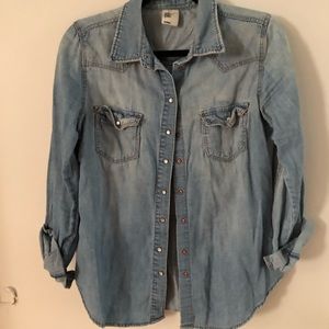 Denim button down